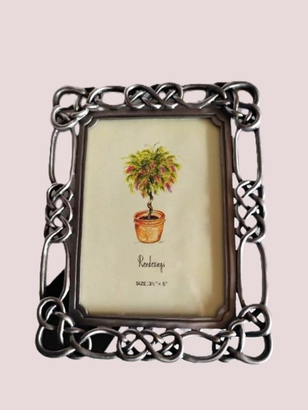 Metal Chain link picture frame ~ pewter color